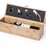 Еко сет за вино во кутија од бамбус - Image 2