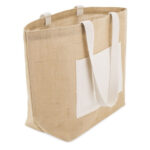 Торба со долга рачка 48x34x17.5см памучна и јута - Image 4