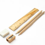 Еко дрвен сет моливи, гума, острилка, линијар - Image 3