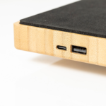 Еко лампа за на биро со бежичен полнач, бамбус - Image 9