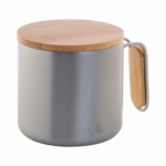 Еко чаша термос 300мл, бамбус капак, рец. инокс - Image 9