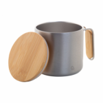 Еко чаша термос 300мл, бамбус капак, рец. инокс - Image 10