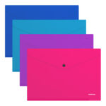 Папка со копче A4 во боја транспарент Erich Krause - Image 2